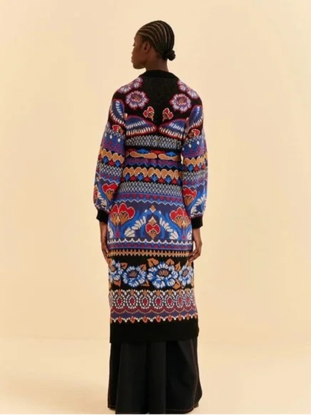 $345 Farm Rio Ainika long sleeve cardigan sz Small Oversized - Picture 3 of 5